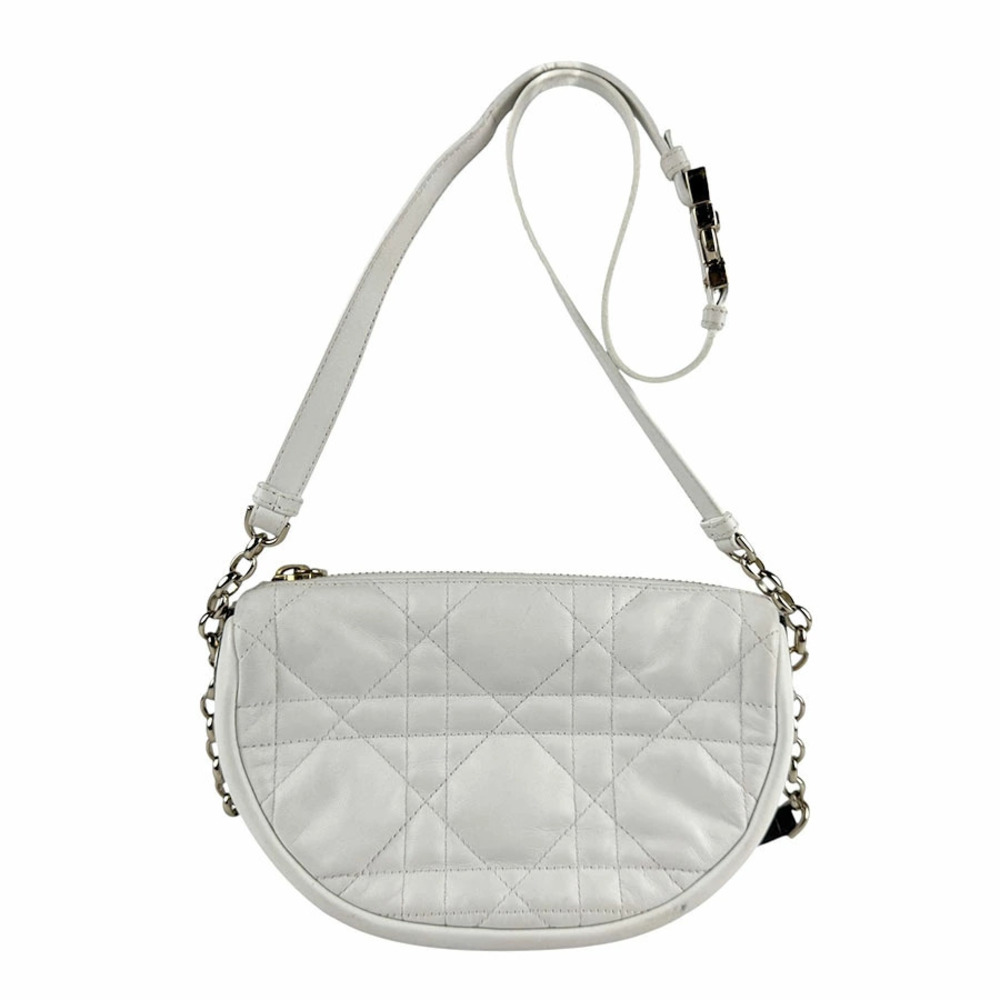 Christian Dior Vibe Hobo Lambskin Shoulder Bag White Black
